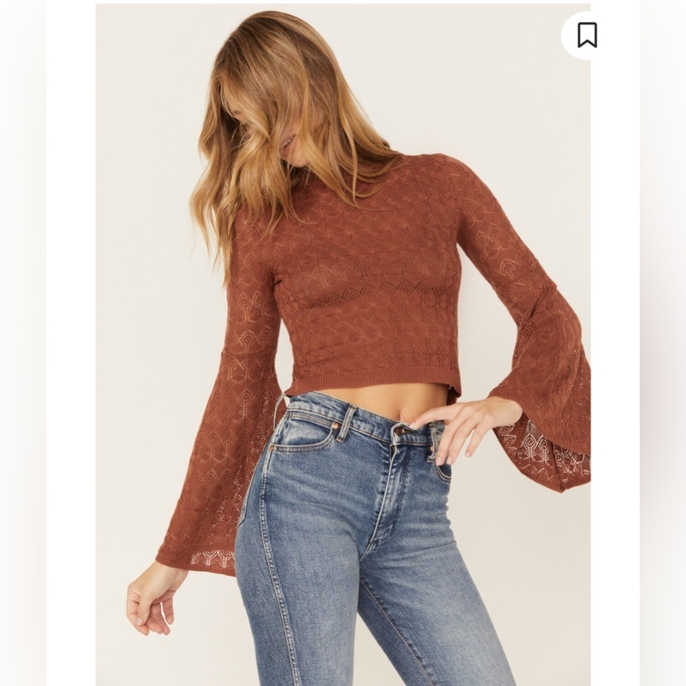 Shyanne women’s crochet bell sleeve sweater